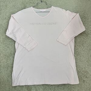 Victoria's Secret Long Sleeve Nightshirt‎ Sleep Shirt Baby Pink Size S Classic